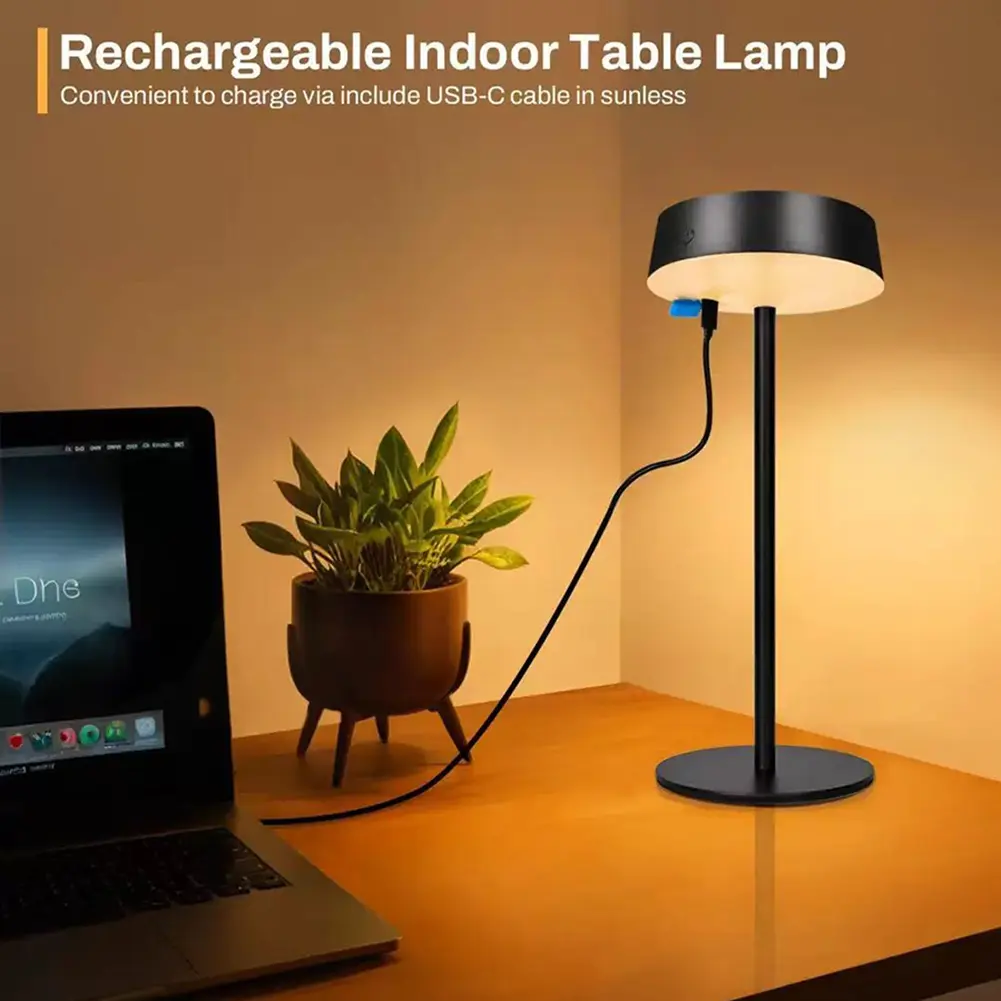 Solar Desk Lamp Solar Light Table Lamp For Bedroom Camping Two Charging Way 3 Color Temperature Waterproof Night Lights For Home