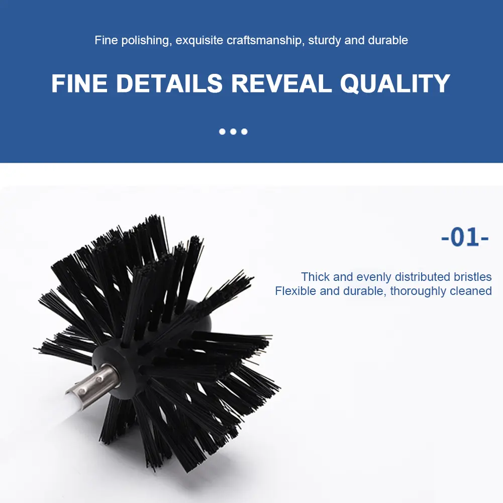 Chimney Brush Set with Long Handle Rods Dryer Vent Cleaner Kit Flexible Rotary Chimney Brush Fireplace Inner Wall Cleaning Tools