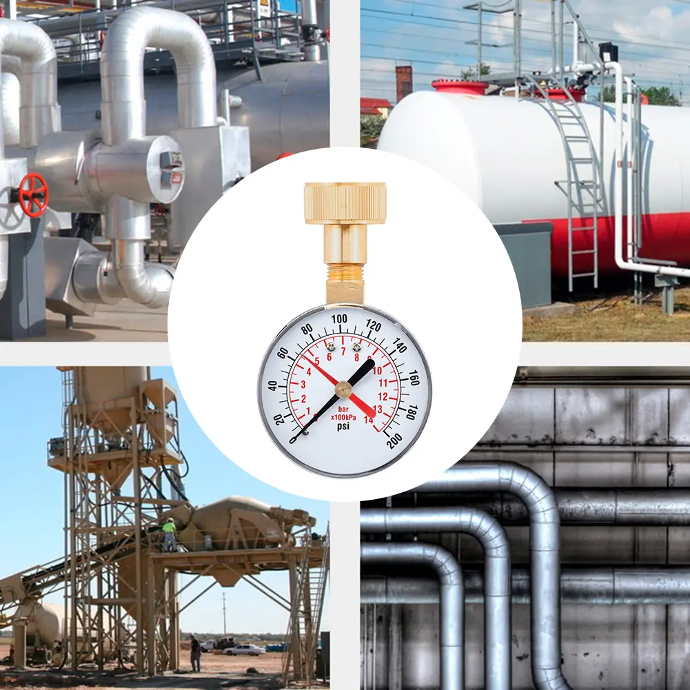 3500/200 PSI Pressure Gauge Dial Digital Pressure 0-14 Bar Vacuum Manometer 3/4 NPT for Water Pump Air Gas Water Fuel Liquid