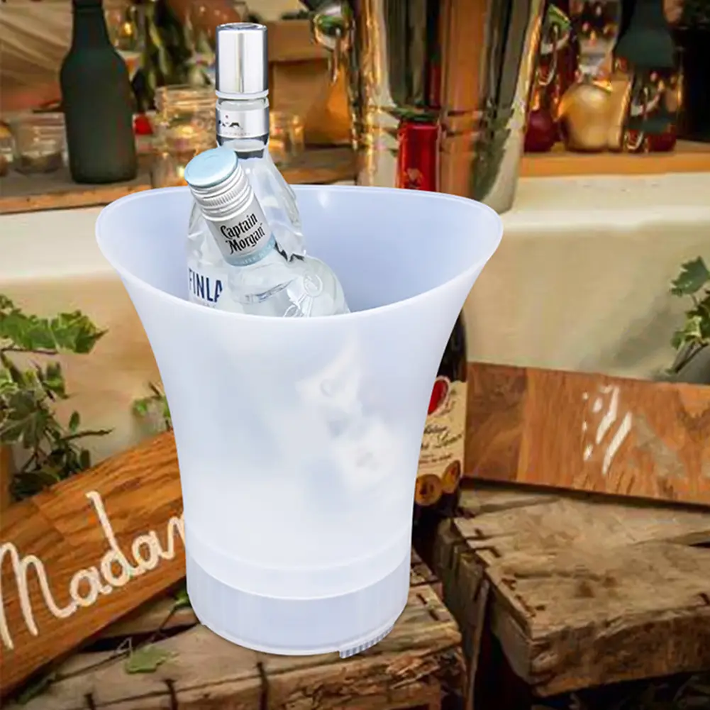 1/2/3pcs 5L Colorful LED Light Up Waterproof Plastic LED Ice Bucket Champagne Beer Bucket Bars Nightclubs LED Bars Night Party