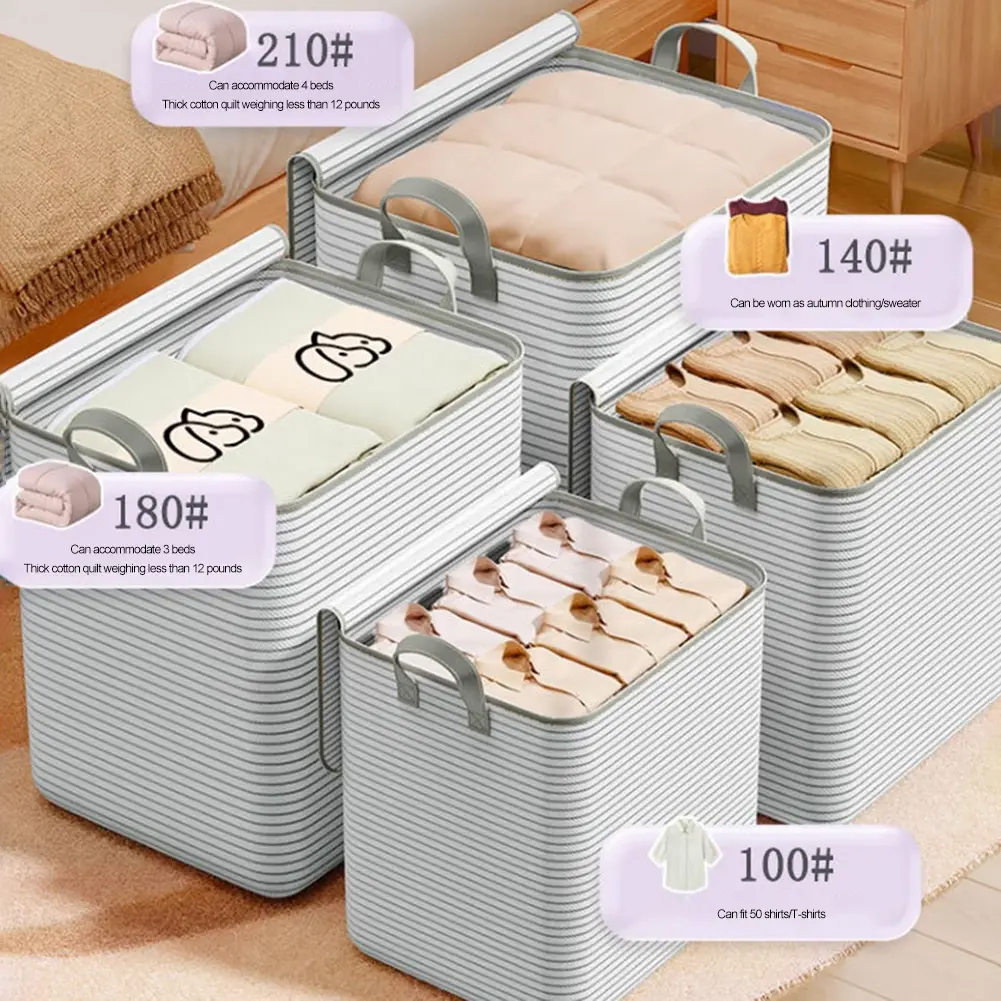 Extra Large Storage Bag Breathable Clothing Quilt Storage Container Dustproof Quilt Storage Basket for Blankets Clothes Sweaters