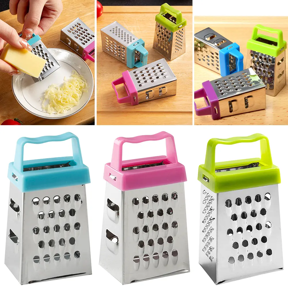 Stainless Steel 4 Sided Blades Household Box Grater Multipurpose Slicer Vegetables Cutter Kitchen Tools Manual Cheese Slicer