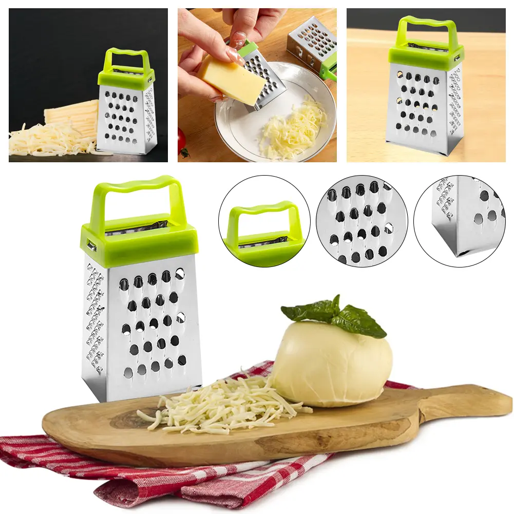 Stainless Steel 4 Sided Blades Household Box Grater Multipurpose Slicer Vegetables Cutter Kitchen Tools Manual Cheese Slicer