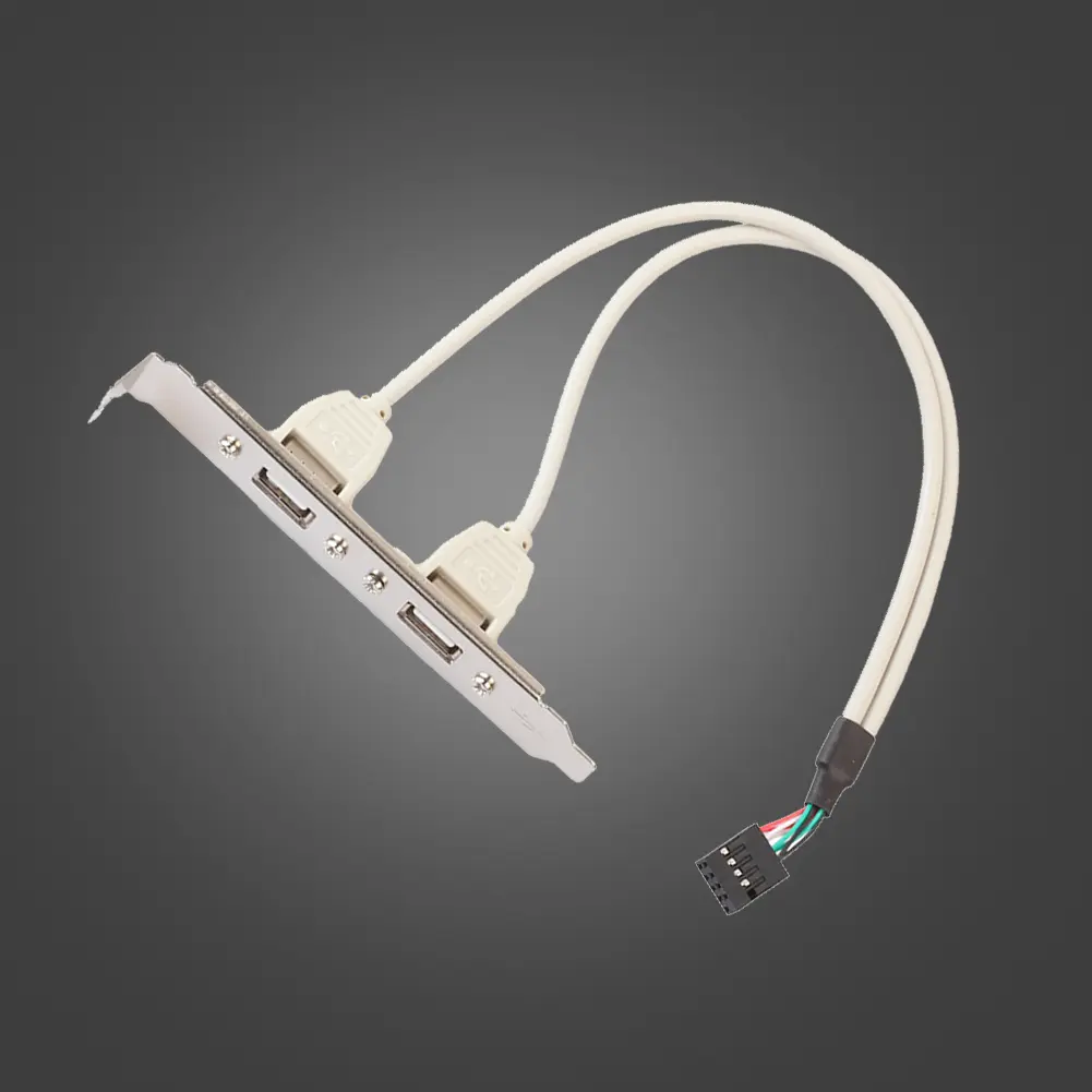 2 Port USB 2.0 Motherboard USB Cable Host Adapter To 9 Pin Dual USB 2.0 Female Back Panel Connector Cable Adapter for Computer