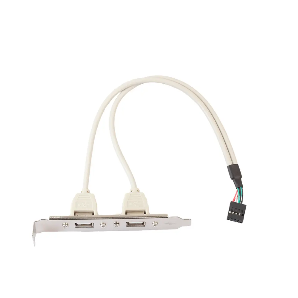 2 Port USB 2.0 Motherboard USB Cable Host Adapter To 9 Pin Dual USB 2.0 Female Back Panel Connector Cable Adapter for Computer