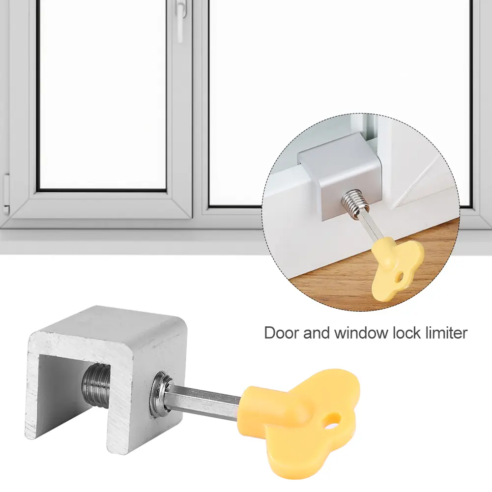 1-15pcs Window Security Key Lock Sliding Door Windows Restrictor  Safety Anti-theft Door Stopper Household Improvement Lock