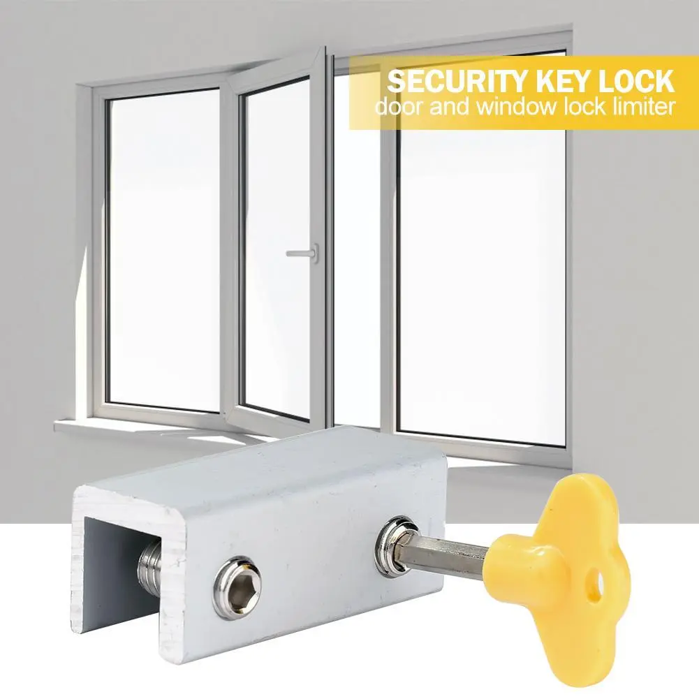 1-15pcs Window Security Key Lock Sliding Door Windows Restrictor  Safety Anti-theft Door Stopper Household Improvement Lock