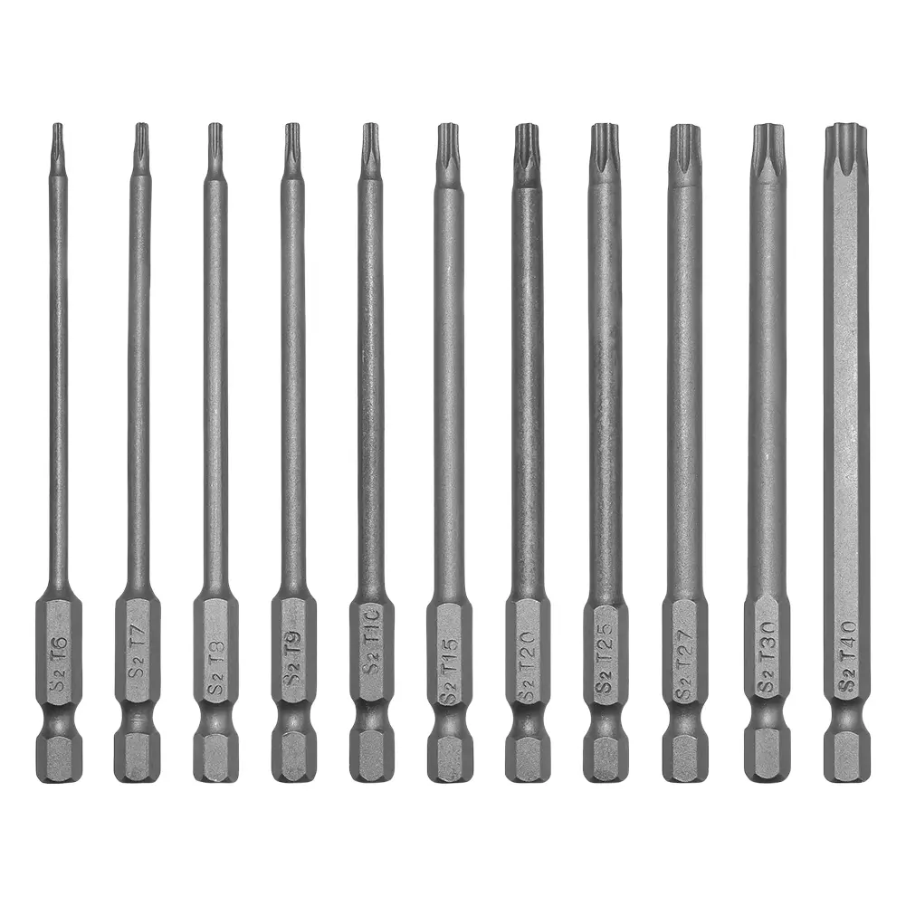 11 PCS Torx Security Bit Set Magnetic Star 6 Point Screwdriver Set 1/4 Inch Hex Shank Torx Screwdriver Bits Set Screwdriver Head