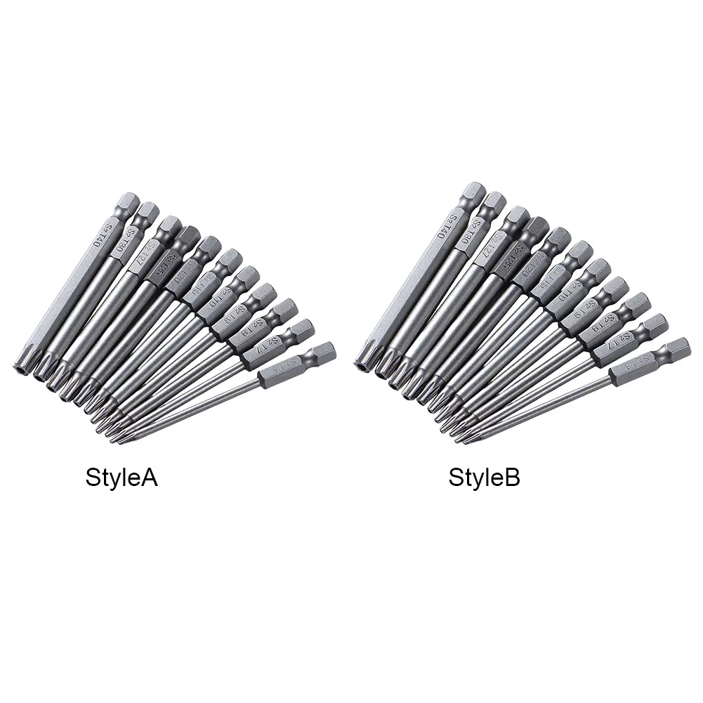 11 PCS Torx Security Bit Set Magnetic Star 6 Point Screwdriver Set 1/4 Inch Hex Shank Torx Screwdriver Bits Set Screwdriver Head
