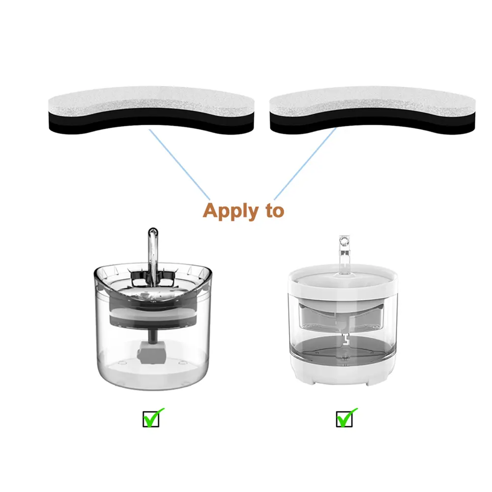 10-50pcs Cat Water Fountain Replacement Filters for WF050/WF060 Activated Carbon Filter for Pet Auto Drinking Feeder