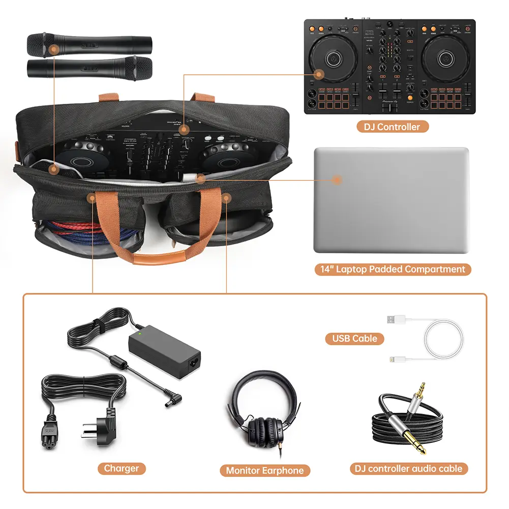 DJ Carrying Case For Pioneer Controller DDJ-400 DDJ-800 DDJ-200 DDJ-FLX4 DDJ-FLX6 DDJ-FLX104 DDJ-SB3 Protective Case Storage Bag