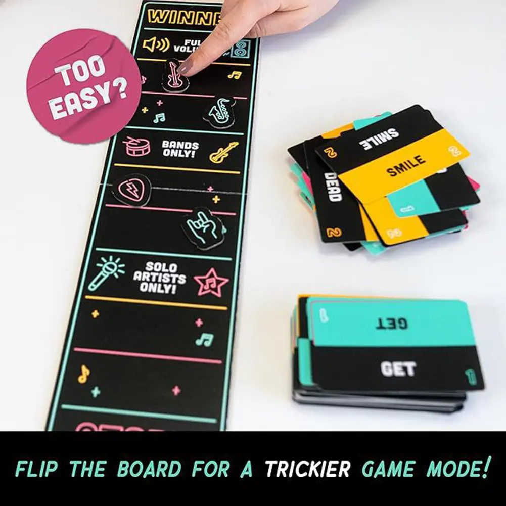 Exciting Grab The Mic The Family Karaoke Game 2-10Players Board Game for Bad Singers 125Lyric Cards Singer Game For Family Party
