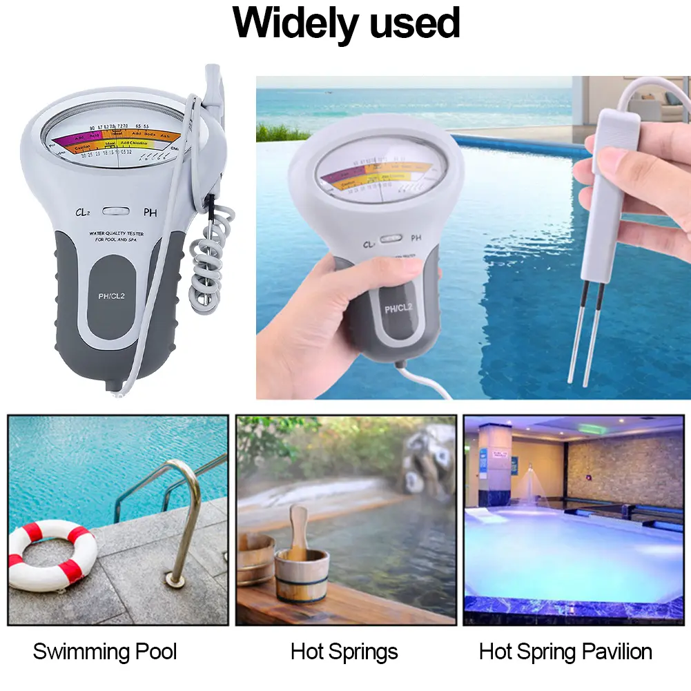 2 in 1 PH Chlorine Meter Tester PC-101 PH Tester Chlorine Water Quality Testing Device CL2 Measuring For Pool Aquarium Spa