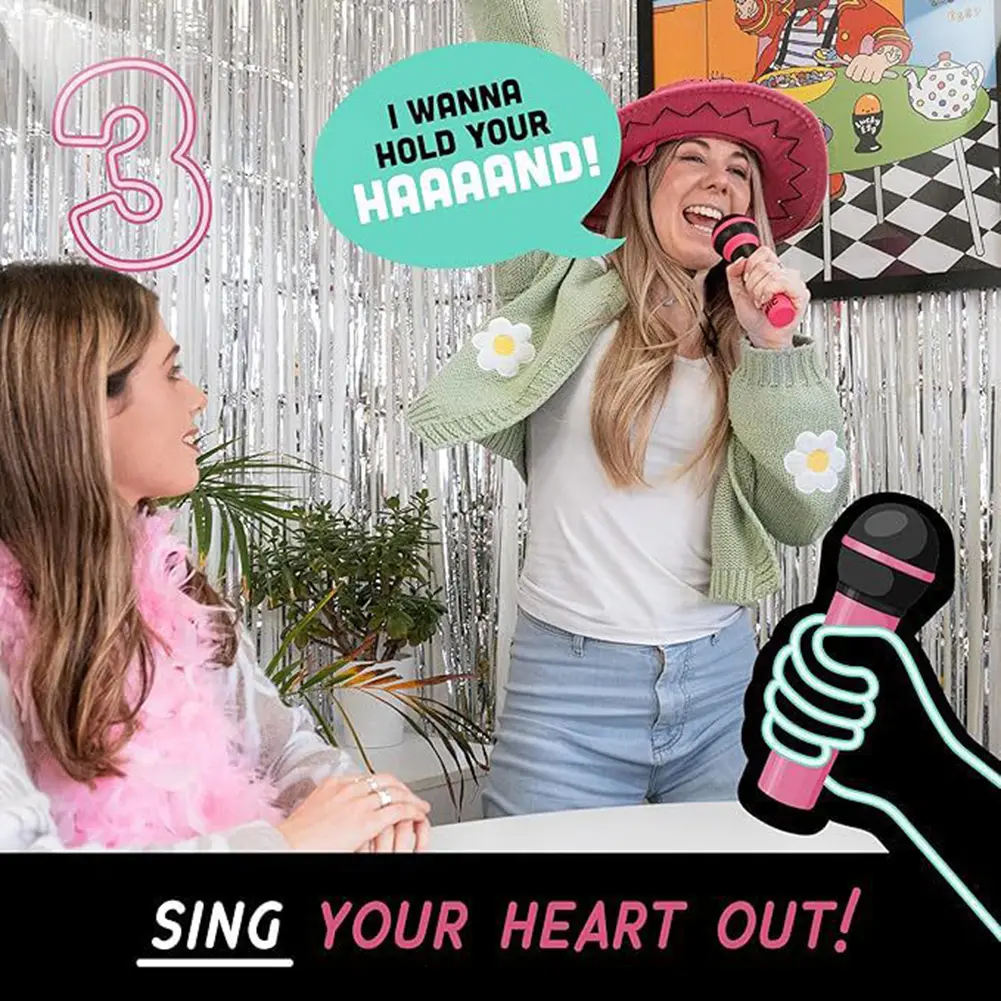 Exciting Grab The Mic The Family Karaoke Game 2-10Players Board Game for Bad Singers 125Lyric Cards Singer Game For Family Party