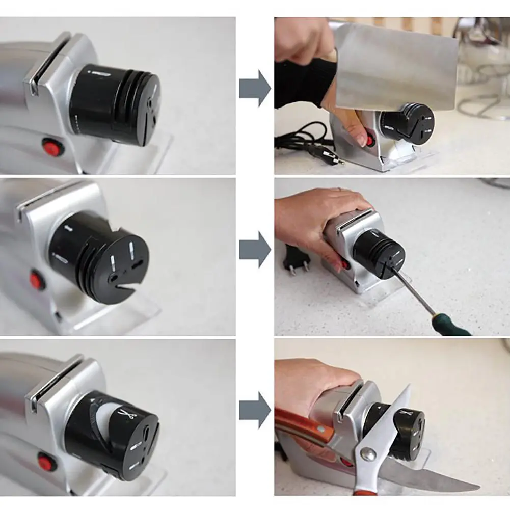 Professional Electric Knife Sharpener Multifunction Motorized Grindstone Safe High-Speed for Straight Serrated Knives Scissors​