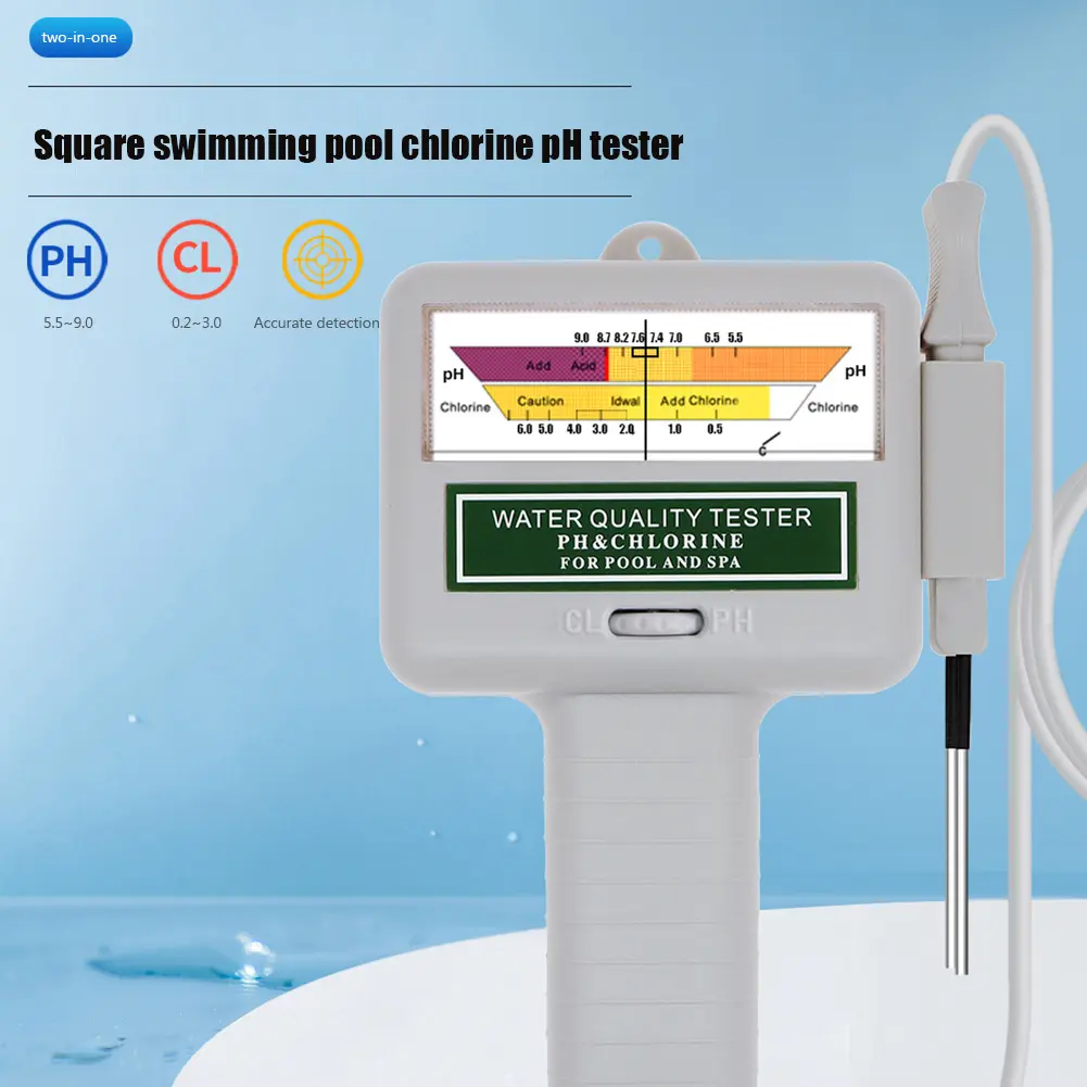 2 in 1 PH Chlorine Meter Tester PC-101 PH Tester Chlorine Water Quality Testing Device CL2 Measuring For Pool Aquarium Spa