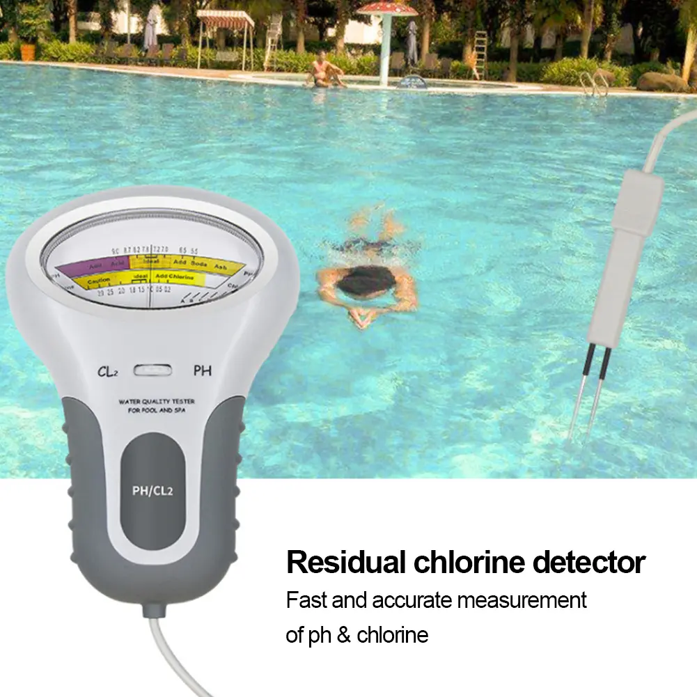2 in 1 PH Chlorine Meter Tester PC-101 PH Tester Chlorine Water Quality Testing Device CL2 Measuring For Pool Aquarium Spa