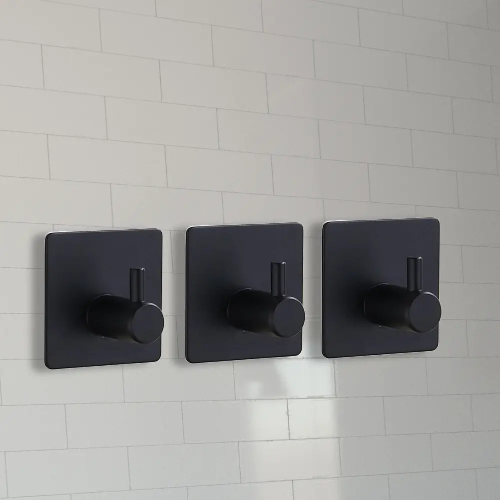 Self Adhesive Kitchen Towel Hooks Door Wall Mounted Household Hat Key Coat Rack