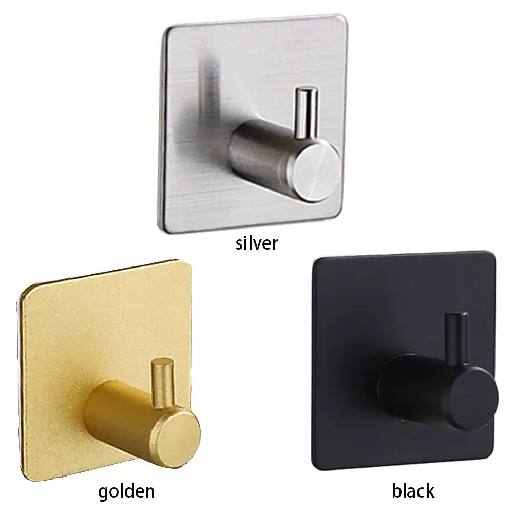 Self Adhesive Kitchen Towel Hooks Door Wall Mounted Household Hat Key Coat Rack