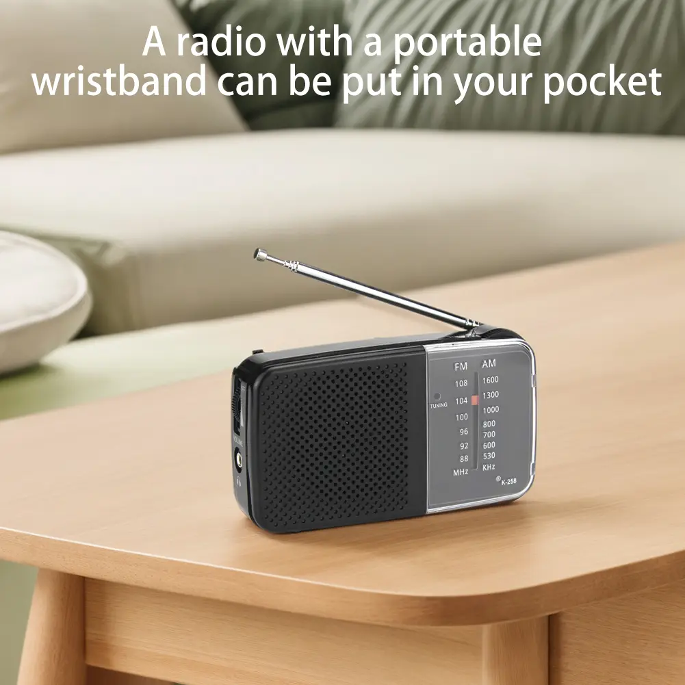 AM FM Mini Radio AM/FM Dual Band Portable Pocket Radios With Loud Speaker HiFi Music Player Elder Radio Battery Powered 3.5mm ﻿