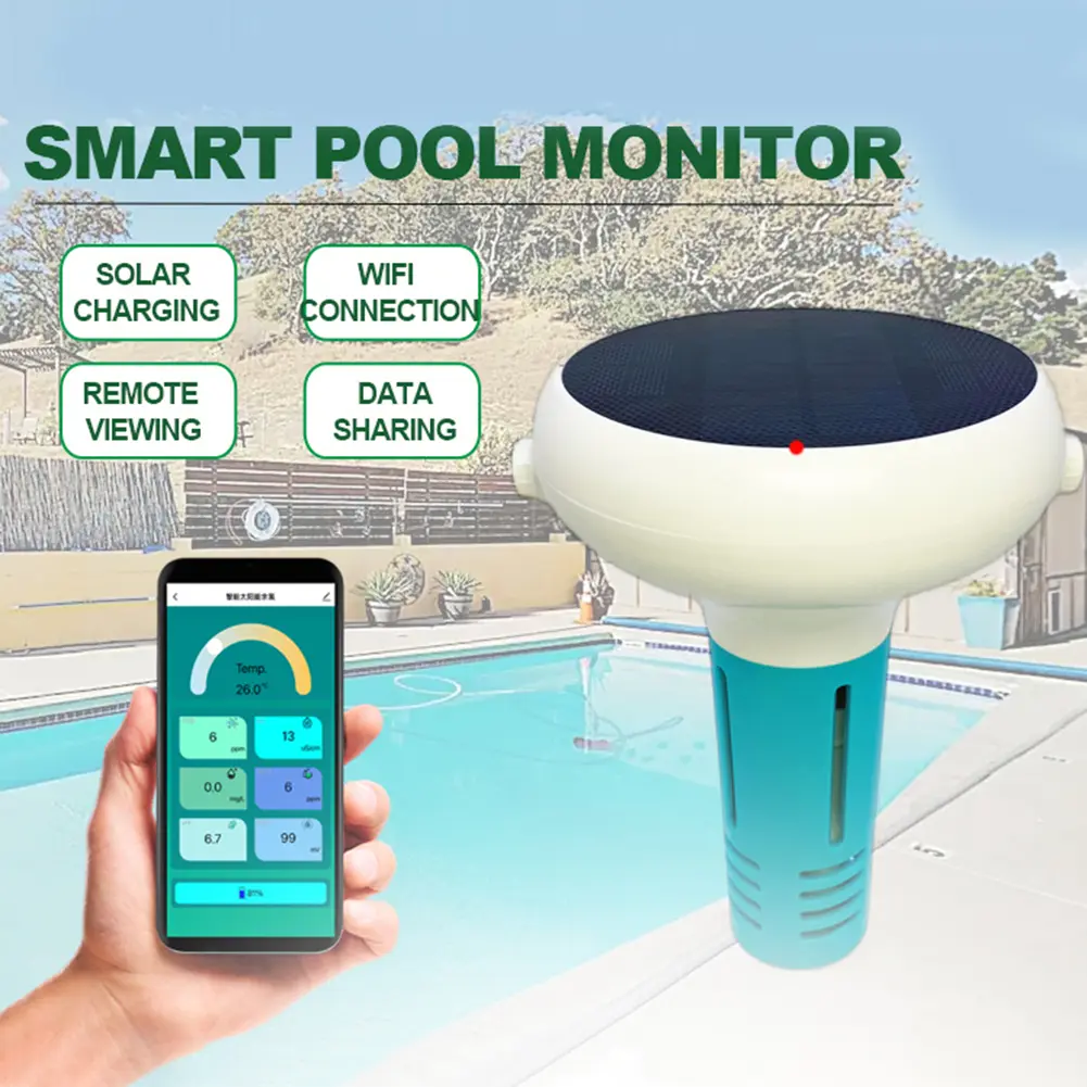 7 In 1 Tuya ZigBee Intelligent Chlorin Meter PH ORP Total Dissolved Solids Salinity Temp CL Test Meter Swimming Pool Water Teste