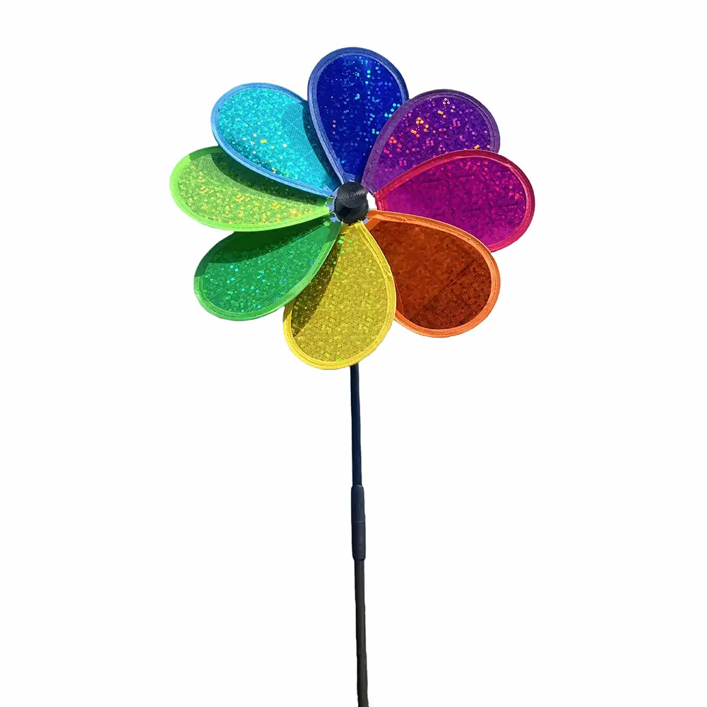 Flower Windmill Wind Spinner Stake Outdoor Decor for Your Patio and Lawn Rotating Sunflower Wind Spinner Stake Garden Decor