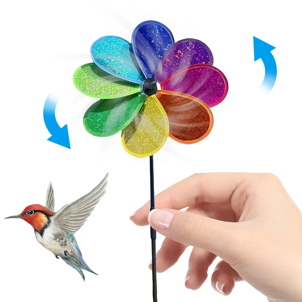 Flower Windmill Wind Spinner Stake Outdoor Decor for Your Patio and Lawn Rotating Sunflower Wind Spinner Stake Garden Decor