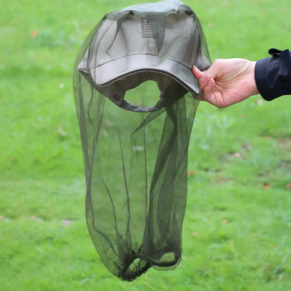 1/2 PCS Mosquito Hat Net Face Head Protector Midge Head Net Anti Mosquito Insect Bug Head Mesh Net for Outdoor Camping Fishing
