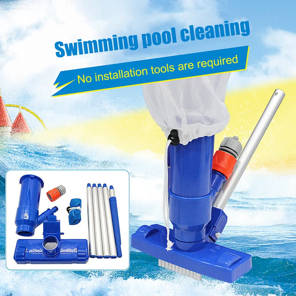 Professional Pool Vacuum Cleaning Tool Swimming Pool Cleaner Set Cleaner Brush for Hot Spring Outdoor with EU connector