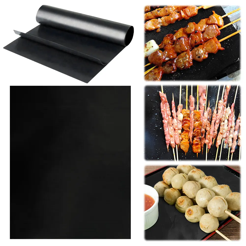 1-20PCS Non-stick BBQ Grill Mat 40×33cm Baking Mat BBQ Tools Cooking Grilling Sheet Heat Resistance Easily Cleaned Kitchen Tools