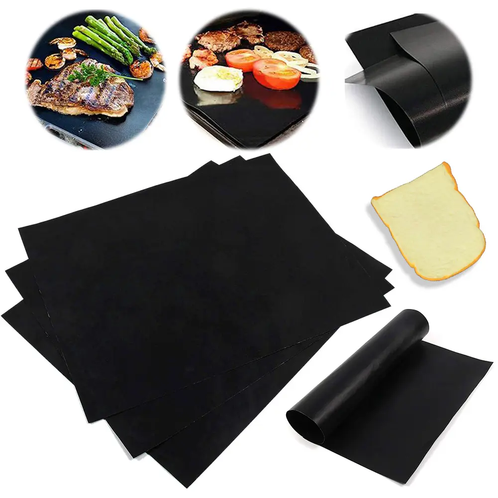 1-20PCS Non-stick BBQ Grill Mat 40×33cm Baking Mat BBQ Tools Cooking Grilling Sheet Heat Resistance Easily Cleaned Kitchen Tools