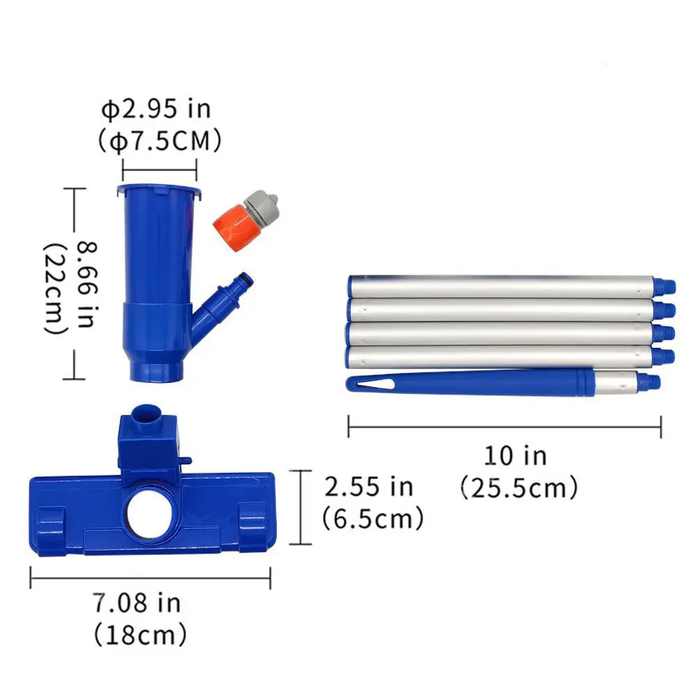 Professional Pool Vacuum Cleaning Tool Swimming Pool Cleaner Set Cleaner Brush for Hot Spring Outdoor with EU connector
