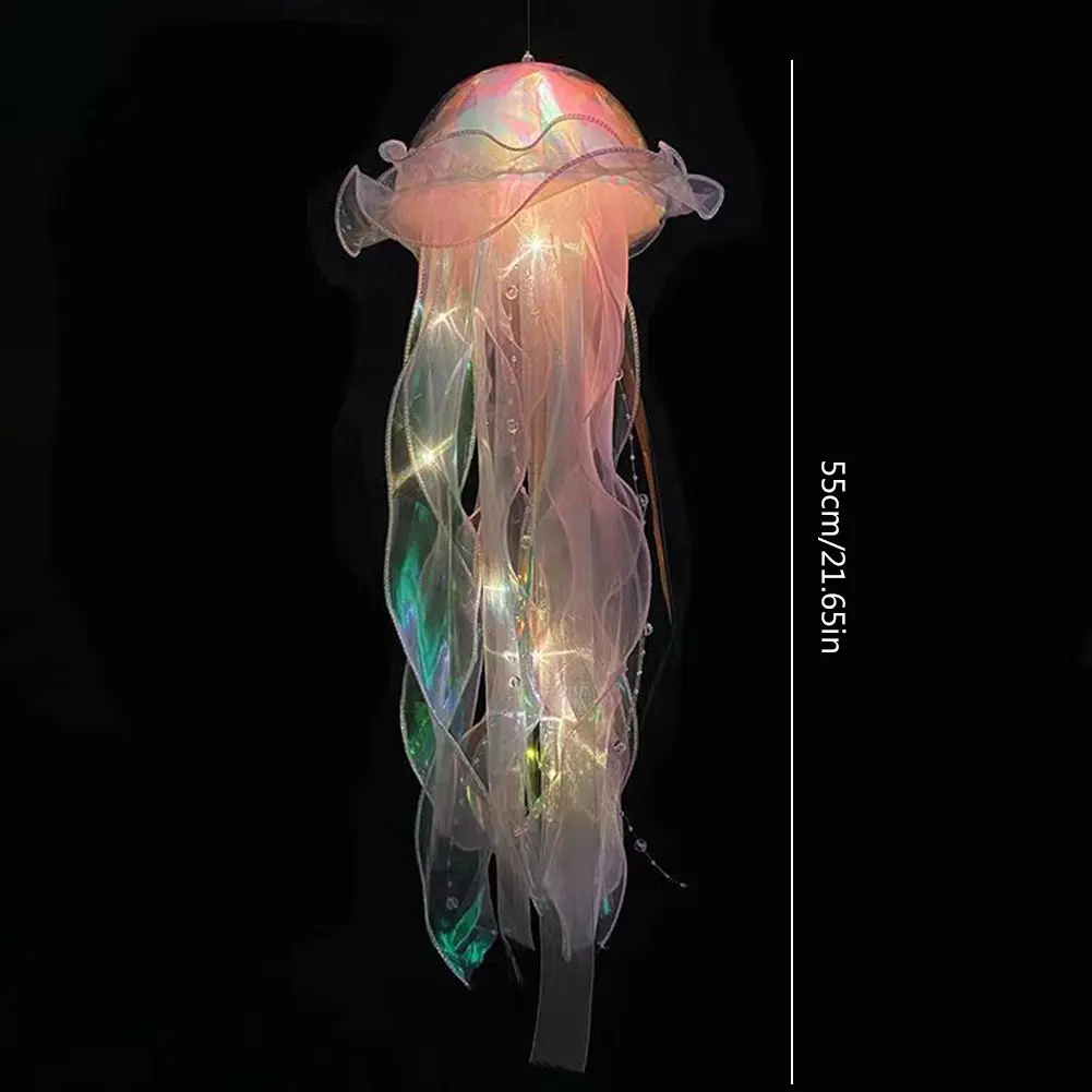 Creative Jellyfish Lamp Jellyfish Hanging Decoration Wind Chimes Hanging Lantern Decor Atmosphere Lamp Flower Lamp Birthday Gift