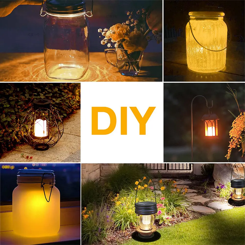 1/2Pcs Solar Lights Replacement Top Battery Solar Lantern Parts LED Solar Panel Lantern Lid Lights For Outdoor Garden Decoration