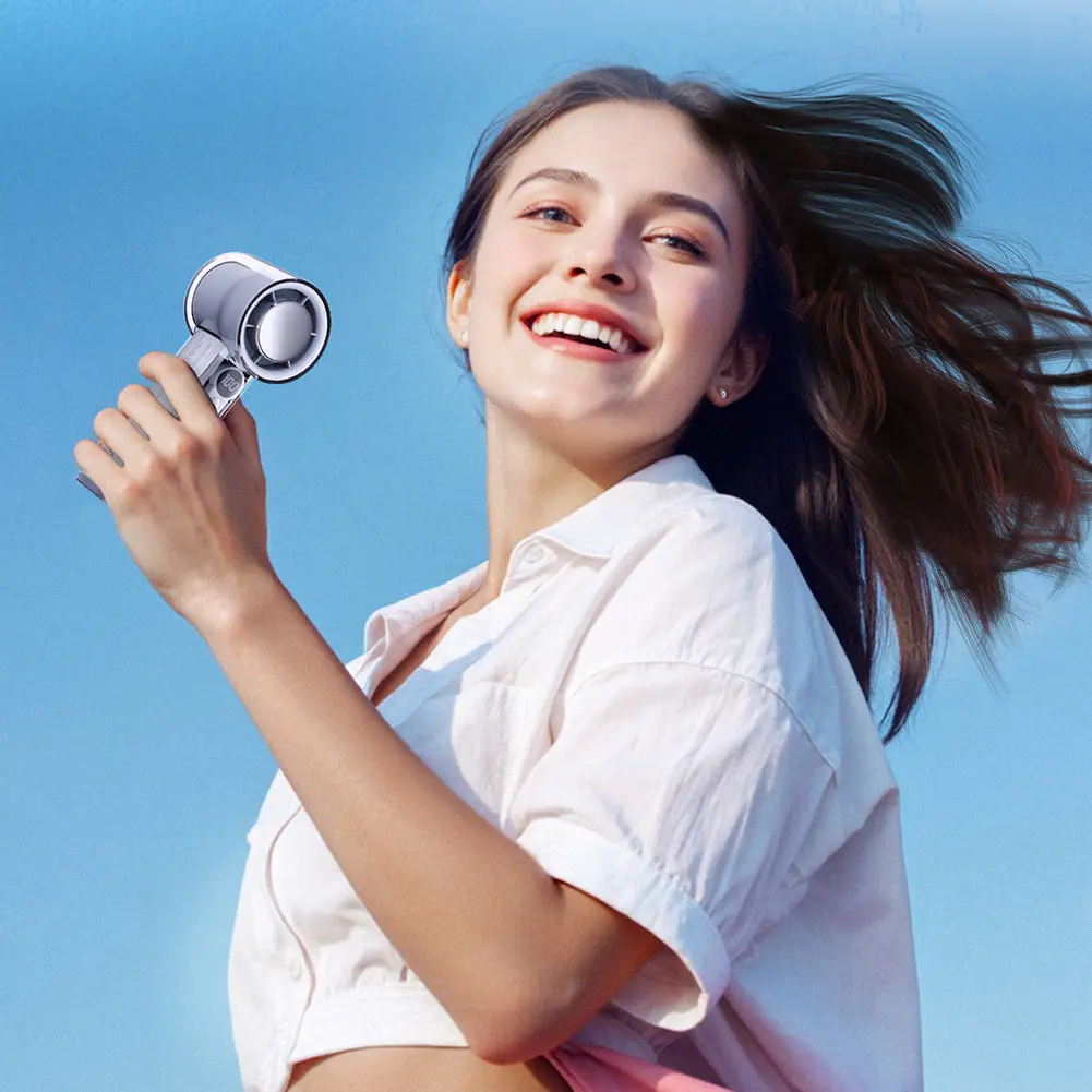 Refrigeration Portable Handheld Turbo Fan USB Rechargeable 100 Wind Speeds Mini Personal Fan for Travel Camping Outdoor & Indoor