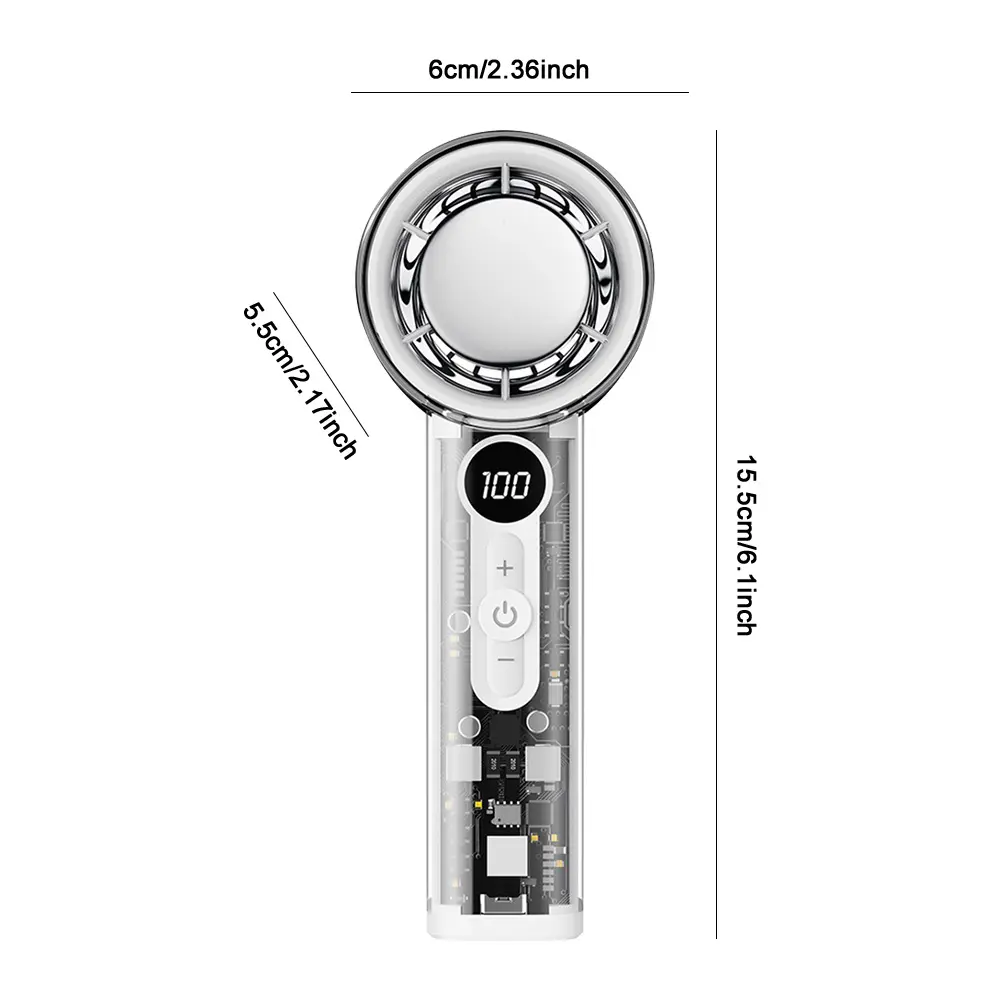 Refrigeration Portable Handheld Turbo Fan USB Rechargeable 100 Wind Speeds Mini Personal Fan for Travel Camping Outdoor & Indoor