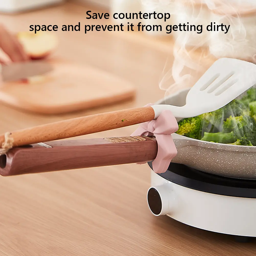 Silicone Spatula Holder Anti-Scalding Spoon Holder Spill Stopper for Spoon Cooking Utensil