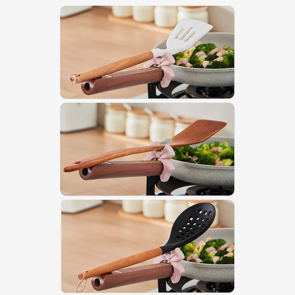 Silicone Spatula Holder Anti-Scalding Spoon Holder Spill Stopper for Spoon Cooking Utensil