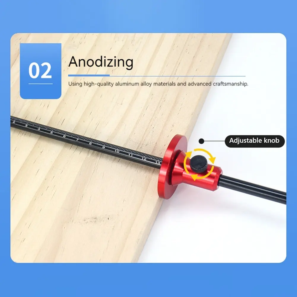 European Blade Scriber Adjustable Multi-Function Measuring Tool Auxiliary Positioning Ruler for Woodworking Furniture Repair
