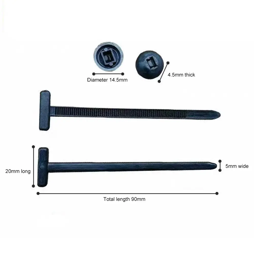Self-Locking Nylon Zip Ties Holder with Pin & Button Design Plastic Cable Ties Fasteners Multipurpose for Car Daily Auto Fixing