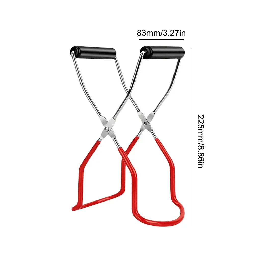 Canning Jar Lifter with Grip Handle Canning Gripping Tongs Stainless Steel Can Lifter Tongs Heat Resistance for Safe Secure Grip