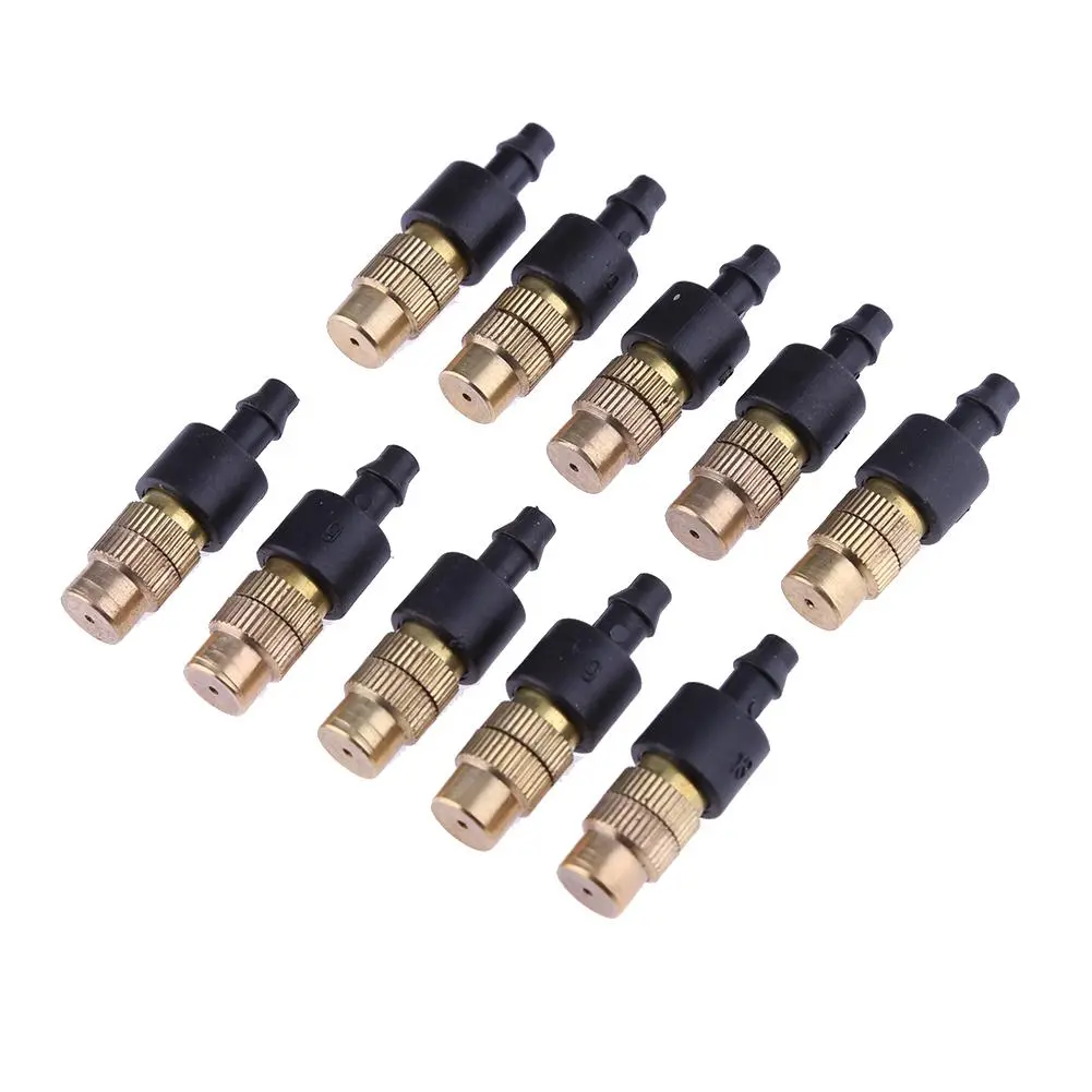 10pcs Adjustable Barbed Copper Sprayer Gardening Water Irrigation Misting Sprinkler Cooling Humidify Disinfection Sprayer