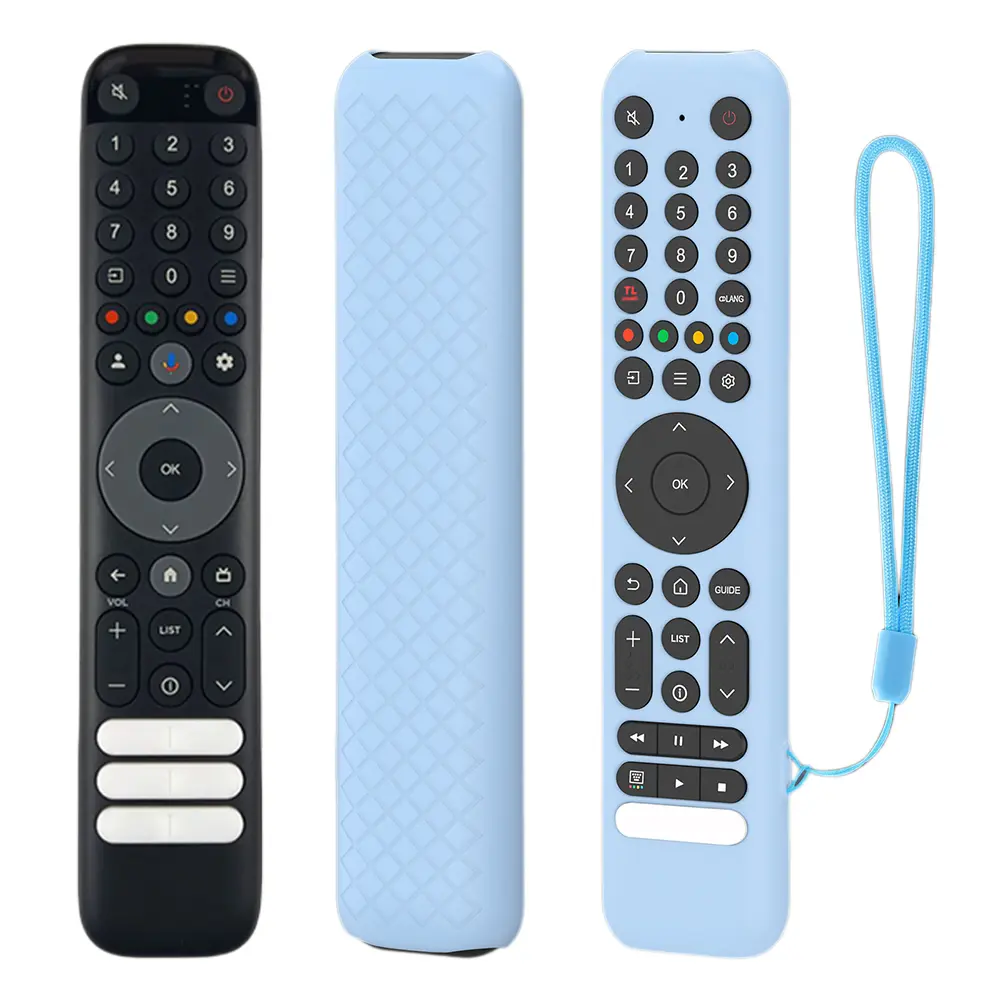 Silicone Remote Case for TCL RC716/RC833 Remote Protective Case Anti-Slip Remote Cover Shockproof Protective Sleeve with Lanyard