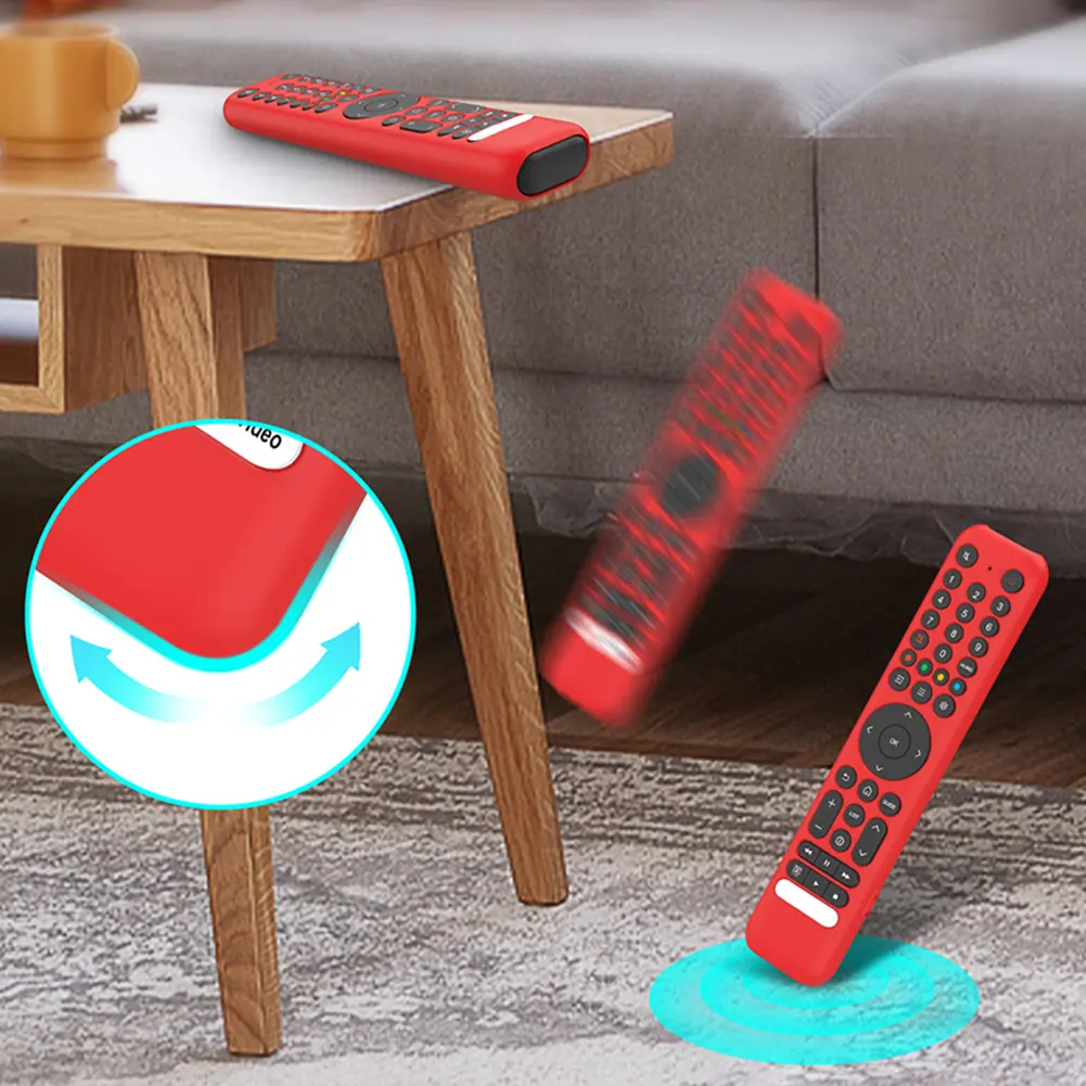 Silicone Remote Case for TCL RC716/RC833 Remote Protective Case Anti-Slip Remote Cover Shockproof Protective Sleeve with Lanyard