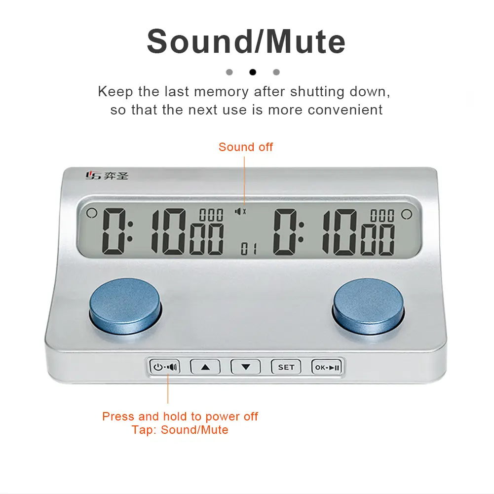 Digital Chess Clock Professional Chess Timer Count Down Function Portable Chess Timer Board Game Timer for Chess Lovers