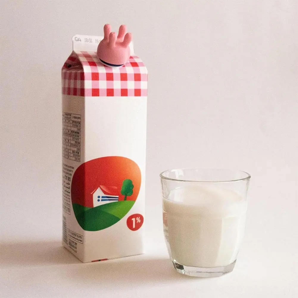 Cow Udder Milk Carton Cap Pouring Milk Bottle Cap Udder Shaped Pouring Cap Funny Milk Bottle Diverter for Carton Milk