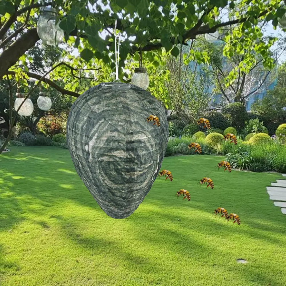 Wasp Nest Decoy 28x22cm Hanging Wasp Nest Non-Toxic Outdoor Fake Wasp Nest Wasp Deterrent Lantern Home Yard Supplies