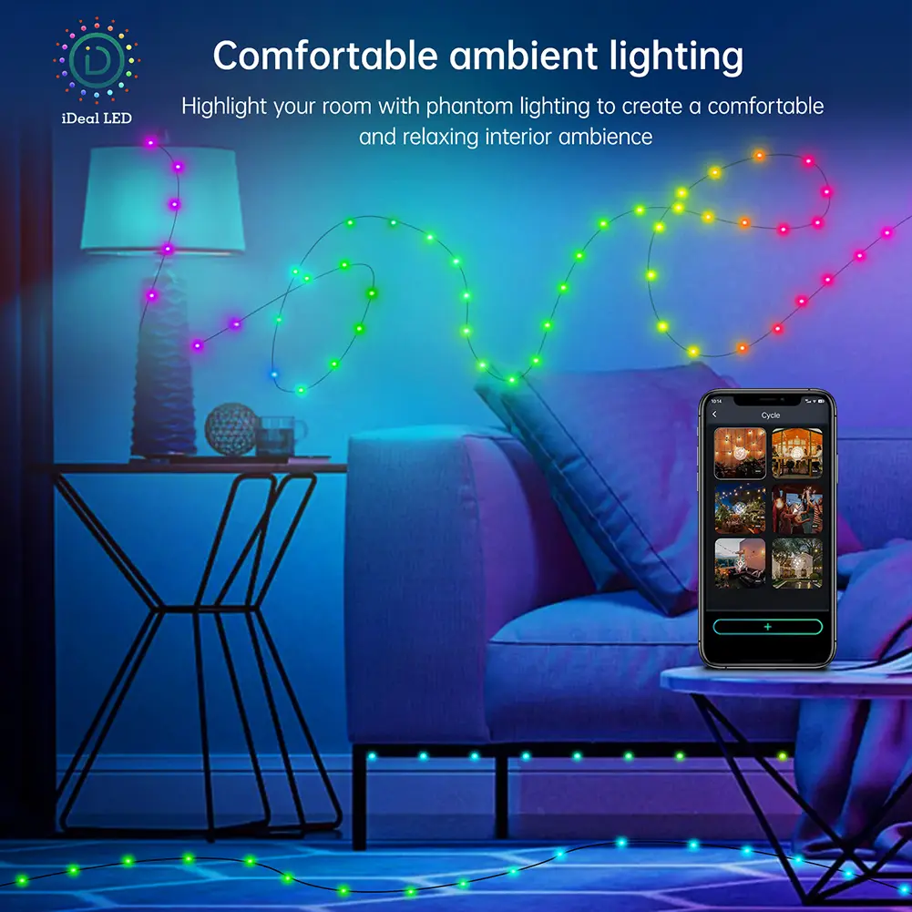 5-20M RGB LED Strip Light Infrared APP Control Xmas Ornament Christmas Tree Fairy Lights New Year Christmas Decor For Home 2022