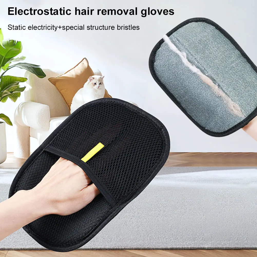 1-3PCS Pet Grooming Gloves Cats Hair Brush Pet Removal Gloves Dual Brush Static-Free Cat Cleaning Tool Hair Stripping Hair Mitt