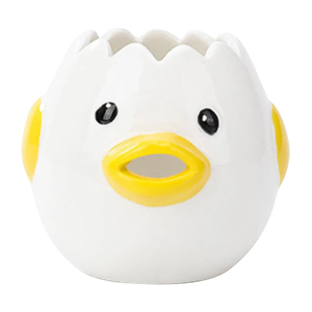 Cute Chicken Ceramic Egg Separator Reusable Egg White Separator Creative Egg Yolk Separator for Friend Family Birthday Gift